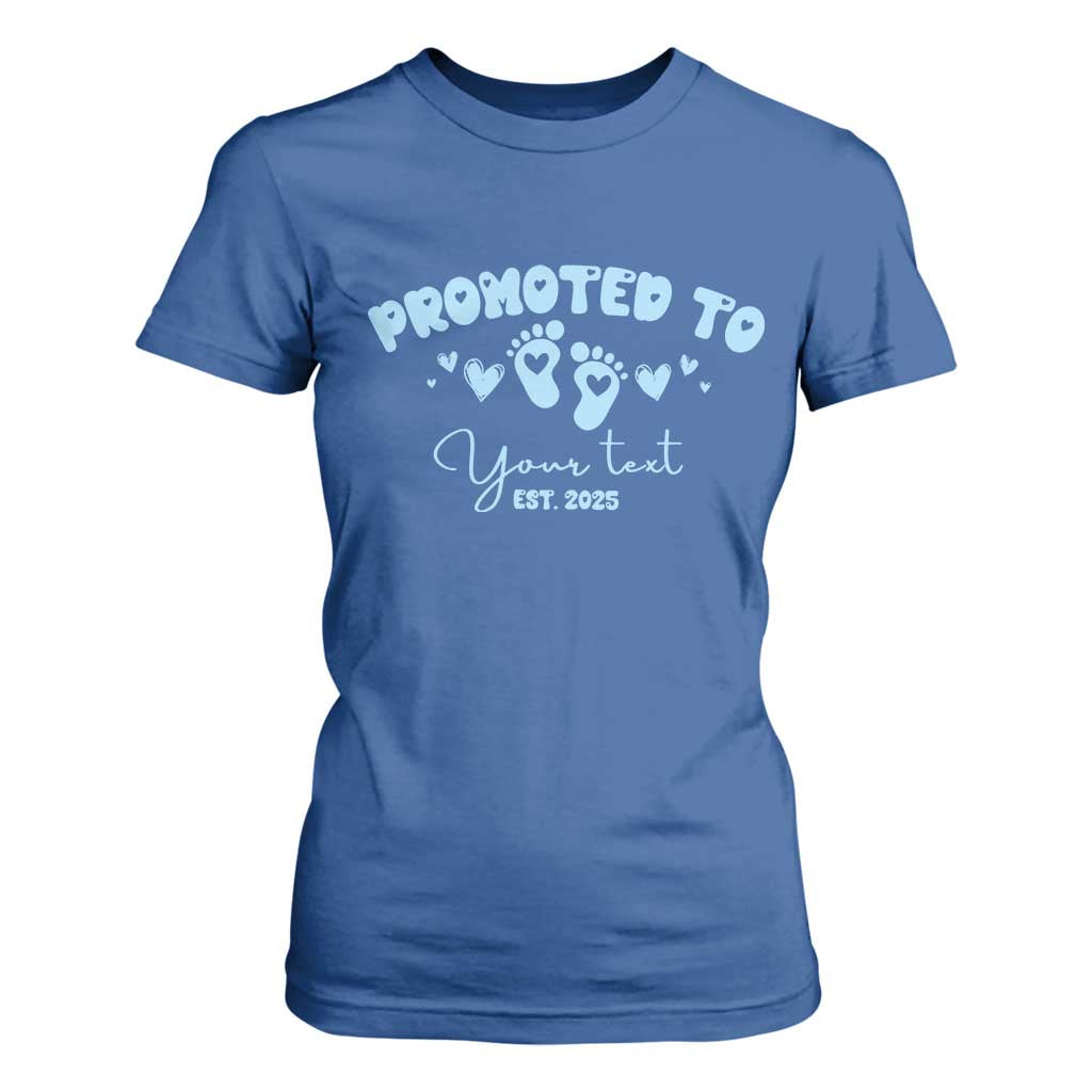 Personalized Gender Reveal T Shirt For Women Custom Text Baby Boy Reveal Blue Family Matching TS10 Royal Blue Print Your Wear