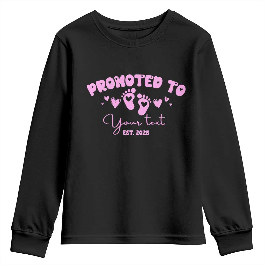 Personalized Gender Reveal Youth Sweatshirt Custom Text Baby Girl Reveal Pink Family Matching TS10 Black Print Your Wear