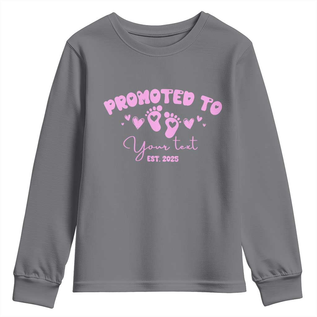 Personalized Gender Reveal Youth Sweatshirt Custom Text Baby Girl Reveal Pink Family Matching TS10 Charcoal Print Your Wear