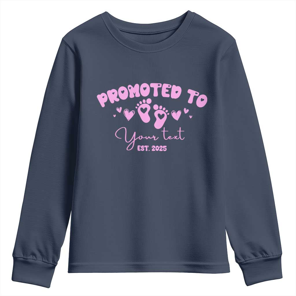 Personalized Gender Reveal Youth Sweatshirt Custom Text Baby Girl Reveal Pink Family Matching TS10 Navy Print Your Wear