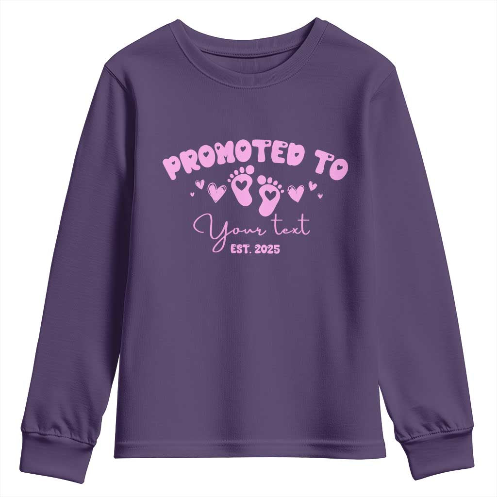 Personalized Gender Reveal Youth Sweatshirt Custom Text Baby Girl Reveal Pink Family Matching TS10 Purple Print Your Wear
