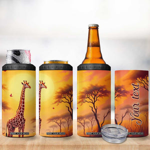 Personalized Giraffe 4 in 1 Can Cooler Tumbler in the Savanna with Nature Scene TS04 Print Your Wear