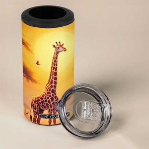 Personalized Giraffe 4 in 1 Can Cooler Tumbler in the Savanna with Nature Scene TS04 Print Your Wear