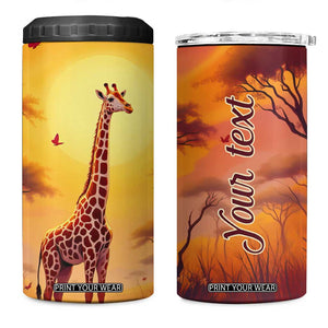 Personalized Giraffe 4 in 1 Can Cooler Tumbler in the Savanna with Nature Scene TS04 One Size: 16 oz Multicolor Print Your Wear