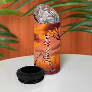 Personalized Giraffe 4 in 1 Can Cooler Tumbler in the Savanna with Nature Scene TS04 Print Your Wear