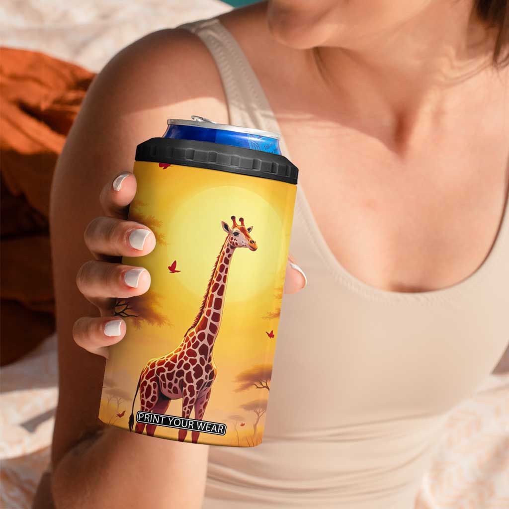 Personalized Giraffe 4 in 1 Can Cooler Tumbler in the Savanna with Nature Scene TS04 Print Your Wear