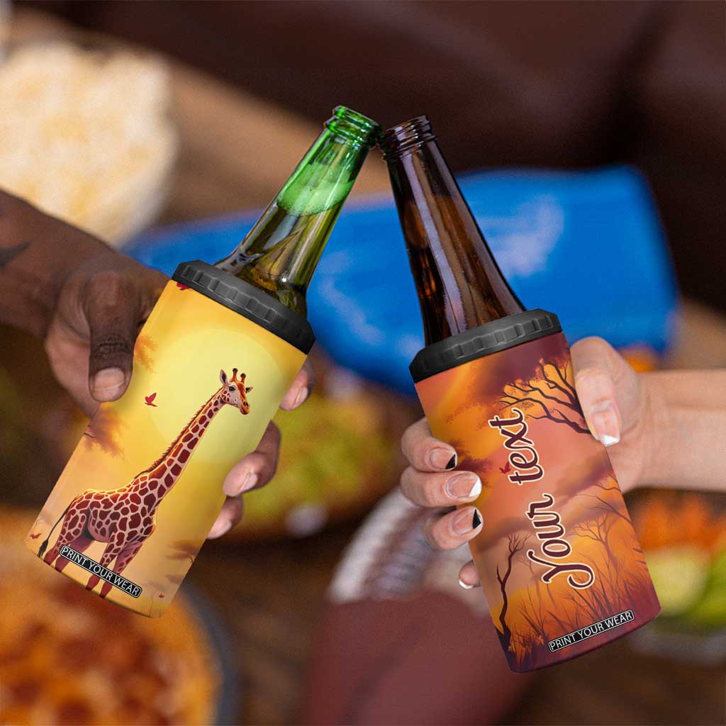 Personalized Giraffe 4 in 1 Can Cooler Tumbler in the Savanna with Nature Scene TS04 Print Your Wear