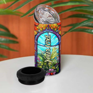 Personalized Giraffe 4 in 1 Can Cooler Tumbler with Stained Glass Style Art TS04 Print Your Wear