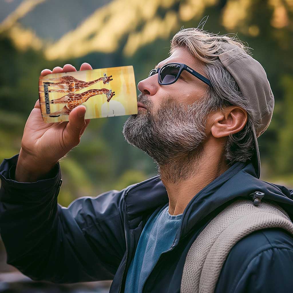 Personalized Giraffe 4 in 1 Can Cooler Tumbler with Sunset in Savanna Landscape TS04 Print Your Wear