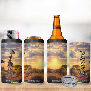Personalized Giraffe Lover 4 in 1 Can Cooler Tumbler with Wildlife Theme Design TS04 Print Your Wear