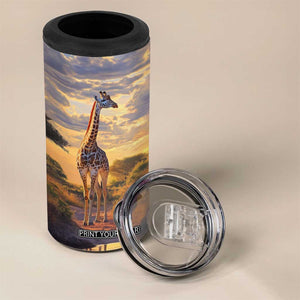 Personalized Giraffe Lover 4 in 1 Can Cooler Tumbler with Wildlife Theme Design TS04 Print Your Wear