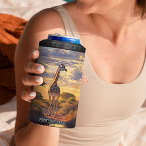Personalized Giraffe Lover 4 in 1 Can Cooler Tumbler with Wildlife Theme Design TS04 Print Your Wear