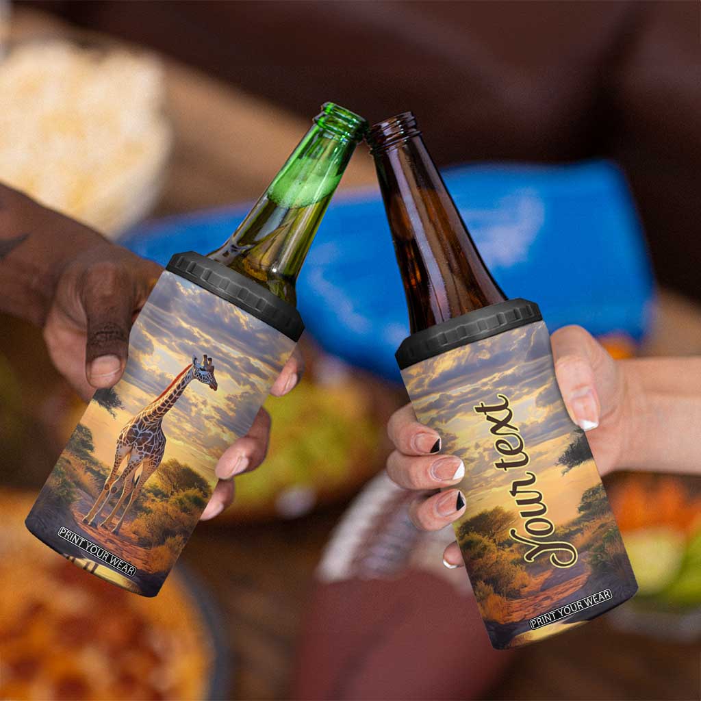 Personalized Giraffe Lover 4 in 1 Can Cooler Tumbler with Wildlife Theme Design TS04 Print Your Wear
