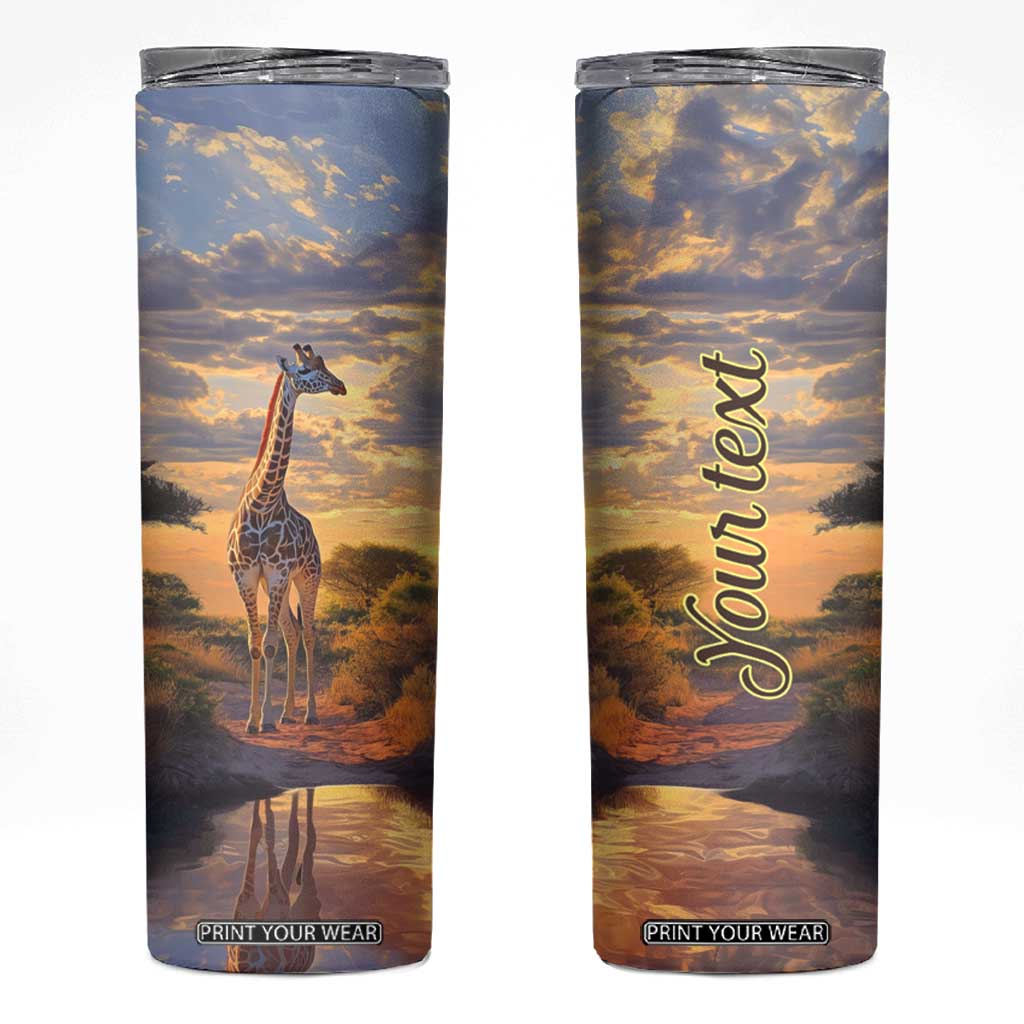 Personalized Giraffe Lover Skinny Tumbler with Wildlife Theme Design TS04 Multicolor Print Your Wear