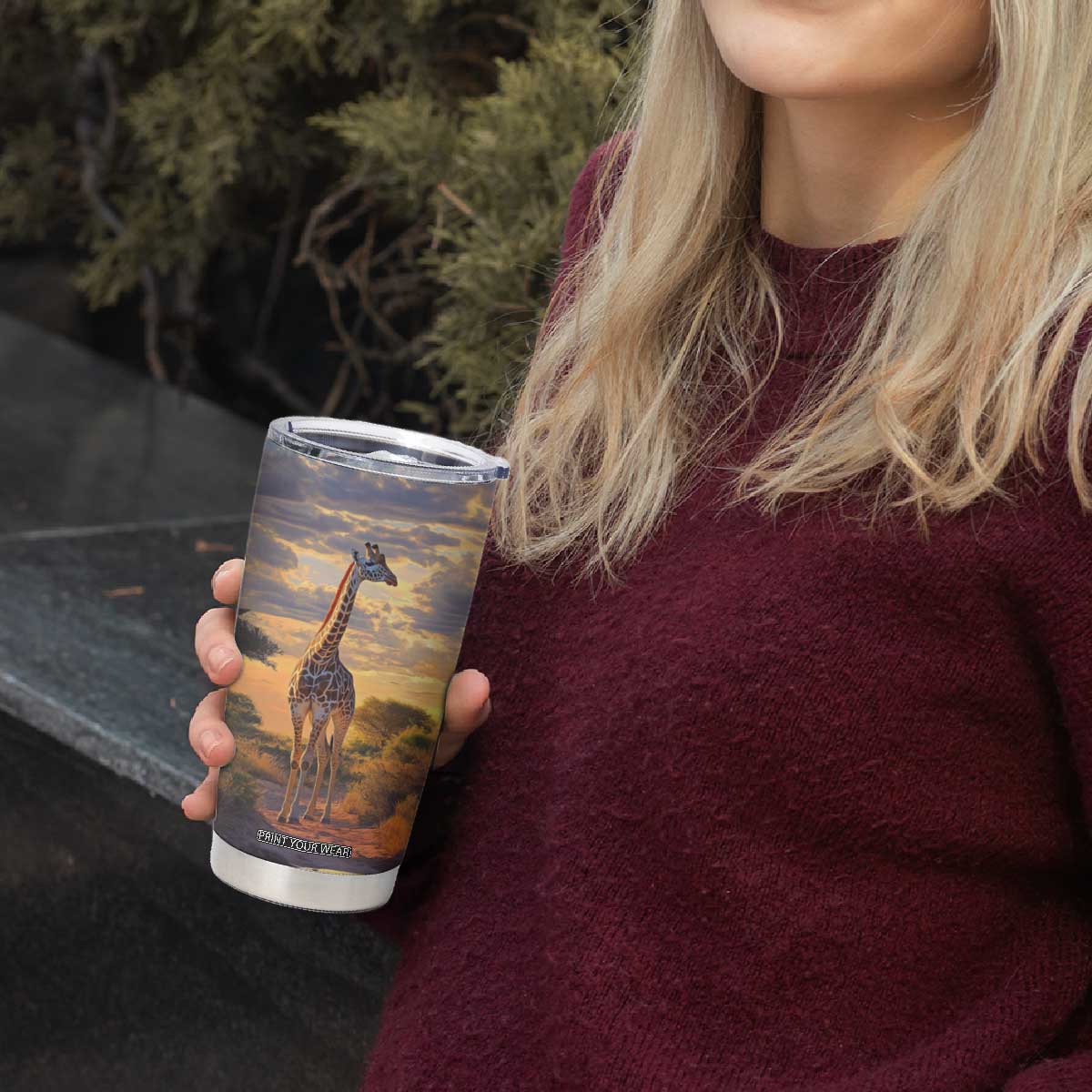 Personalized Giraffe Lover Tumbler Cup with Wildlife Theme Design TS04 Print Your Wear