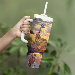 Personalized Giraffe Lover Tumbler With Handle with Wildlife Theme Design TS04 Print Your Wear