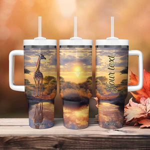 Personalized Giraffe Lover Tumbler With Handle with Wildlife Theme Design TS04 Print Your Wear