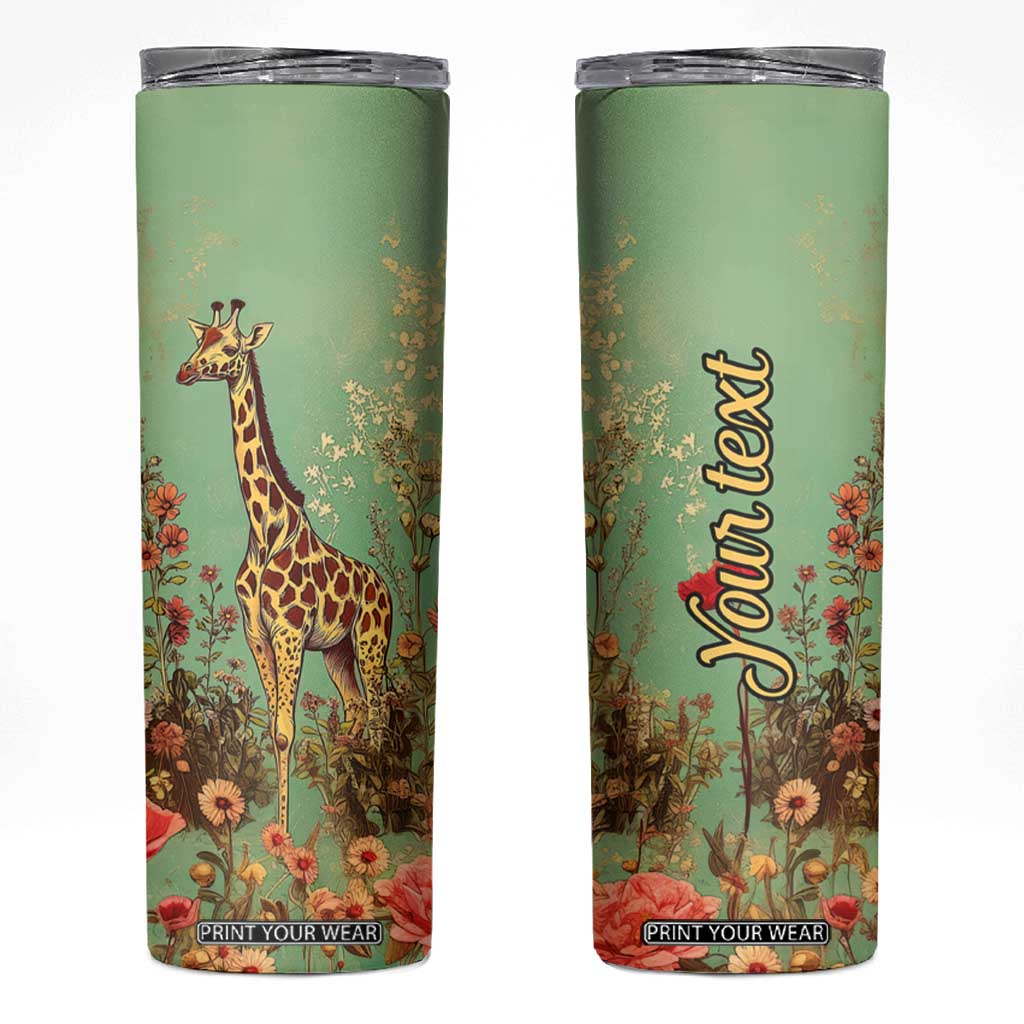 Personalized Giraffe Skinny Tumbler with Retro Style Illustration TS04 Multicolor Print Your Wear