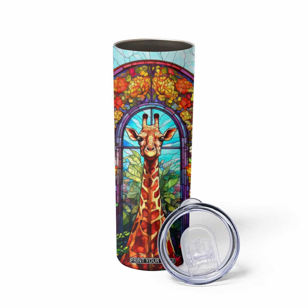 Personalized Giraffe Skinny Tumbler with Stained Glass Style Art TS04 Print Your Wear