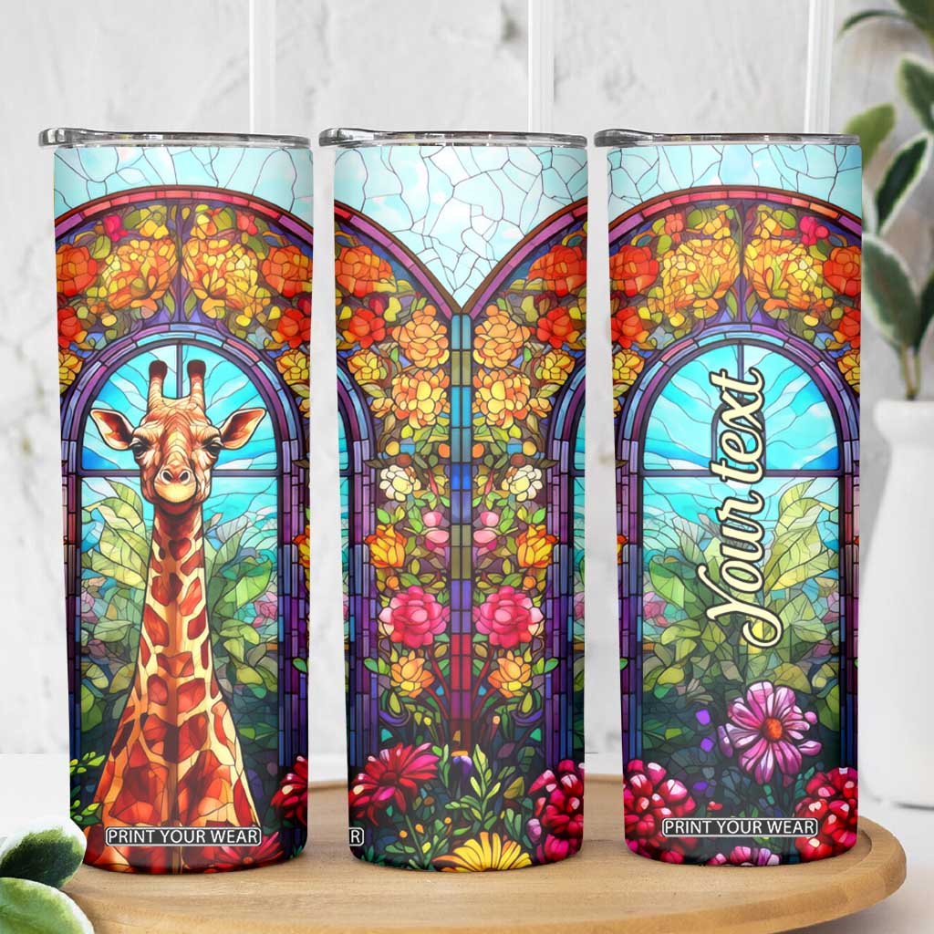 Personalized Giraffe Skinny Tumbler with Stained Glass Style Art TS04 Print Your Wear