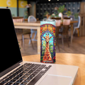 Personalized Giraffe Skinny Tumbler with Stained Glass Style Art TS04 Print Your Wear