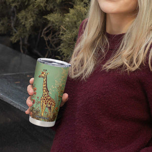 Personalized Giraffe Tumbler Cup with Retro Style Illustration TS04 Print Your Wear