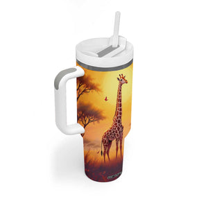 Personalized Giraffe Tumbler With Handle in the Savanna with Nature Scene TS04 Print Your Wear