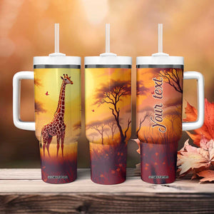 Personalized Giraffe Tumbler With Handle in the Savanna with Nature Scene TS04 Print Your Wear