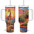 Personalized Giraffe Tumbler With Handle with Colorful Sunset Background TS04 One Size: 40 oz Multicolor Print Your Wear