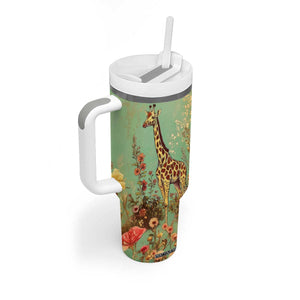 Personalized Giraffe Tumbler With Handle with Retro Style Illustration TS04 Print Your Wear
