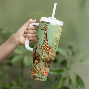Personalized Giraffe Tumbler With Handle with Retro Style Illustration TS04 Print Your Wear