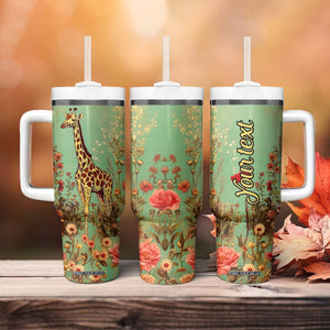 Personalized Giraffe Tumbler With Handle with Retro Style Illustration TS04 Print Your Wear