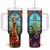 Personalized Giraffe Tumbler With Handle with Stained Glass Style Art TS04 One Size: 40 oz Multicolor Print Your Wear