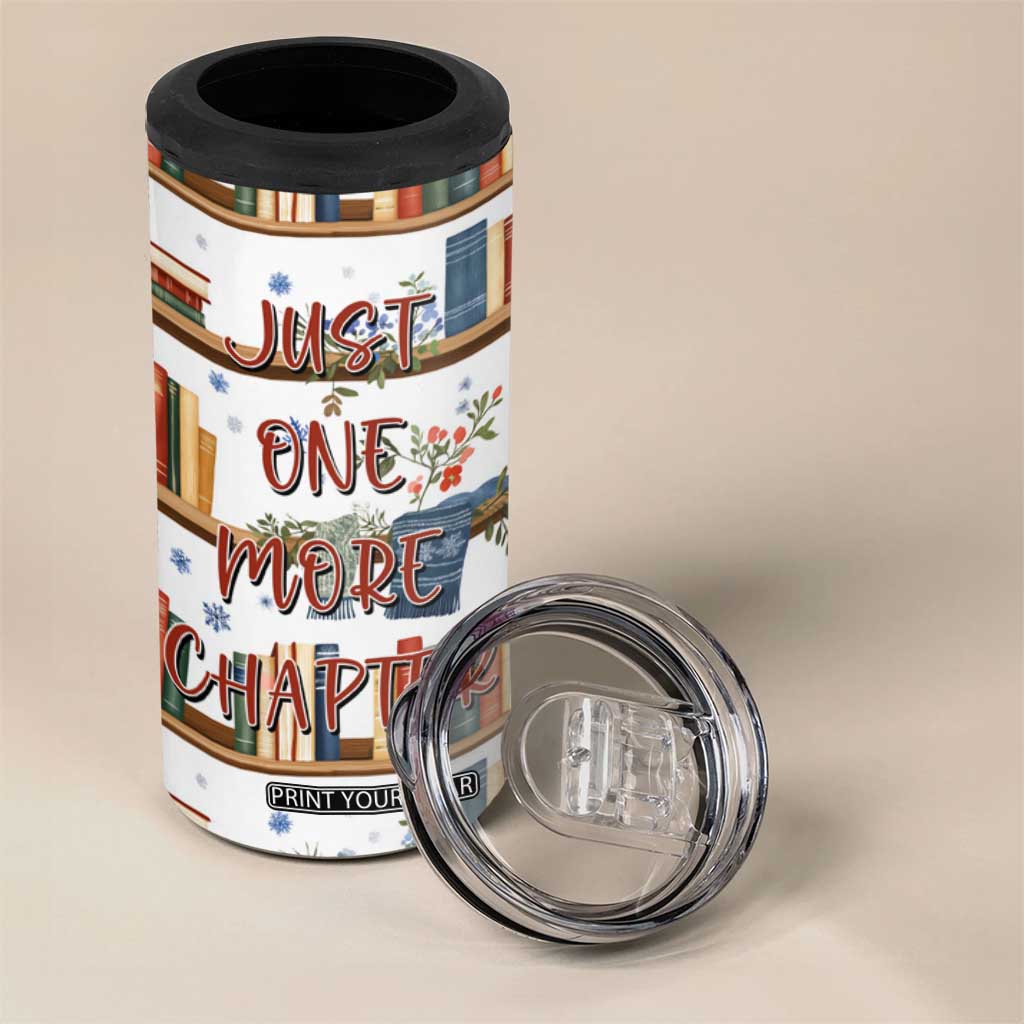 Personalized Girl 4 in 1 Can Cooler Tumbler with Books and Just One More Chapter Quote TS04 Print Your Wear