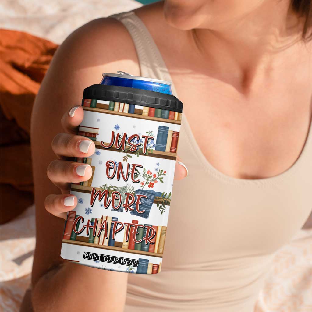 Personalized Girl 4 in 1 Can Cooler Tumbler with Books and Just One More Chapter Quote TS04 Print Your Wear
