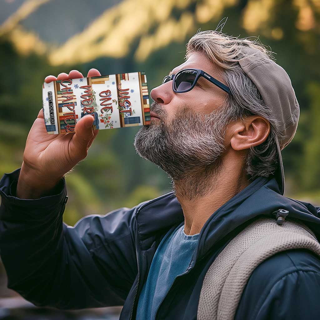 Personalized Girl 4 in 1 Can Cooler Tumbler with Books and Just One More Chapter Quote TS04 Print Your Wear