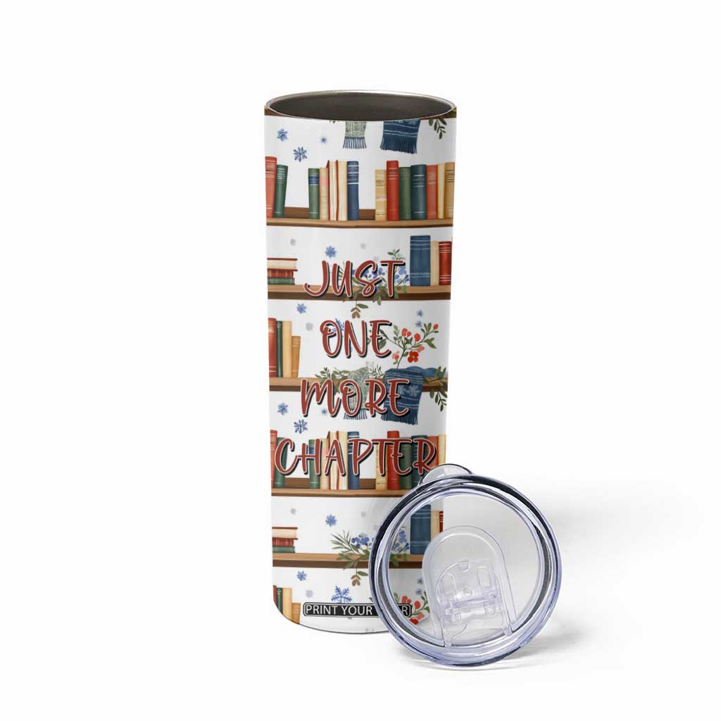 Personalized Girl Skinny Tumbler with Books and Just One More Chapter Quote TS04 Print Your Wear