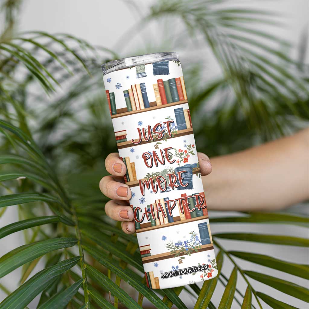 Personalized Girl Skinny Tumbler with Books and Just One More Chapter Quote TS04 Print Your Wear