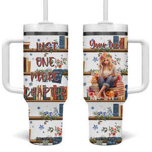 Personalized Girl Tumbler With Handle with Books and Just One More Chapter Quote TS04 One Size: 40 oz Multicolor Print Your Wear
