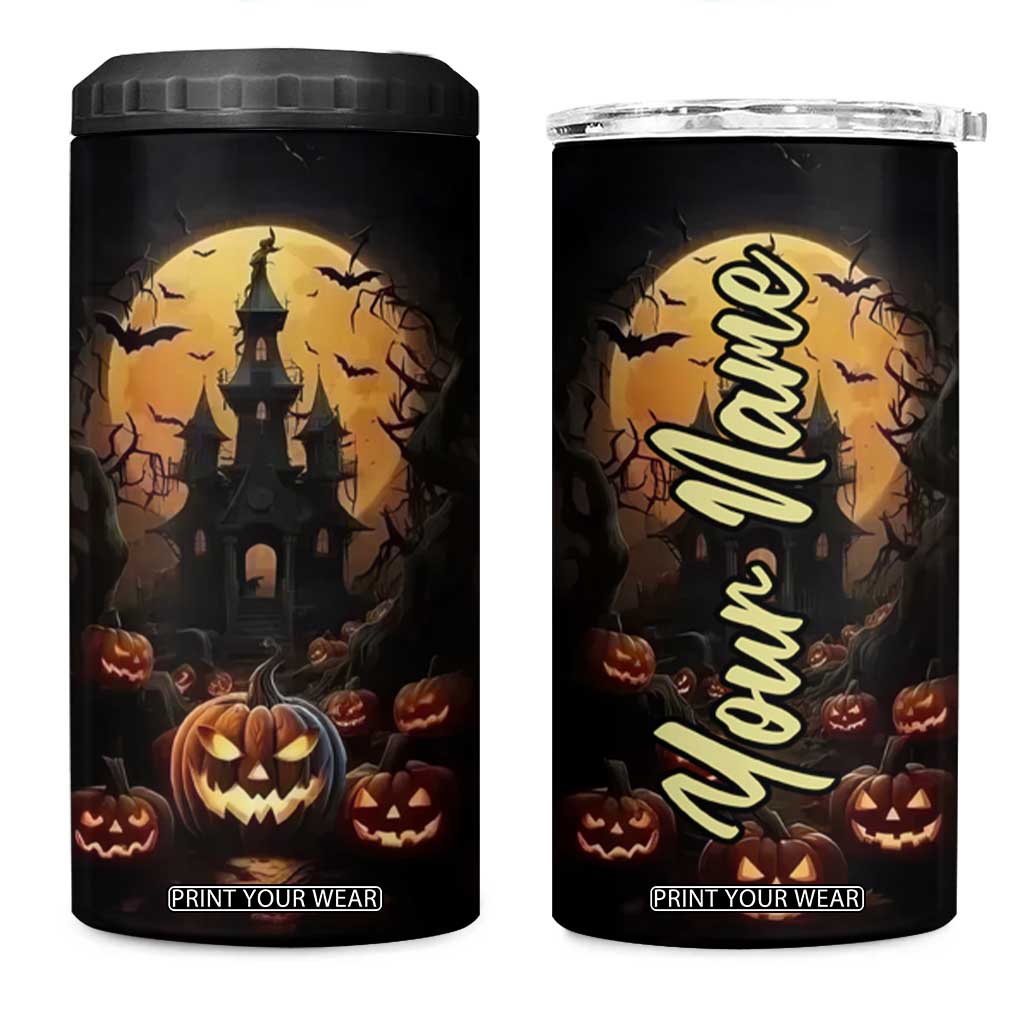 Personalized Halloween Pumpkin 4 in 1 Can Cooler Tumbler with Autumn Elements TS04 One Size: 16 oz Multicolor Print Your Wear