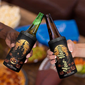Personalized Halloween Pumpkin 4 in 1 Can Cooler Tumbler with Autumn Elements TS04 Print Your Wear