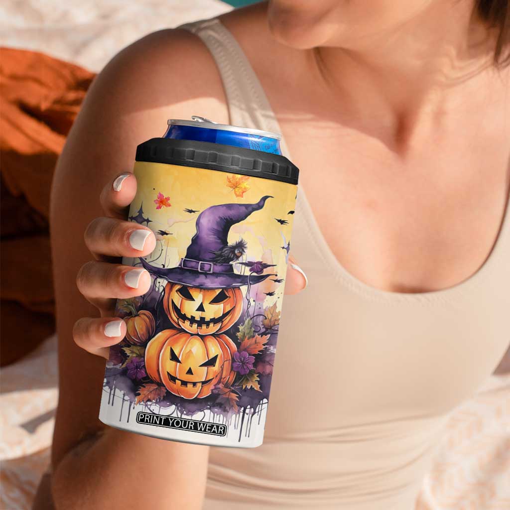 Personalized Halloween Pumpkin 4 in 1 Can Cooler Tumbler with Autumn Harvest Design TS04 Print Your Wear