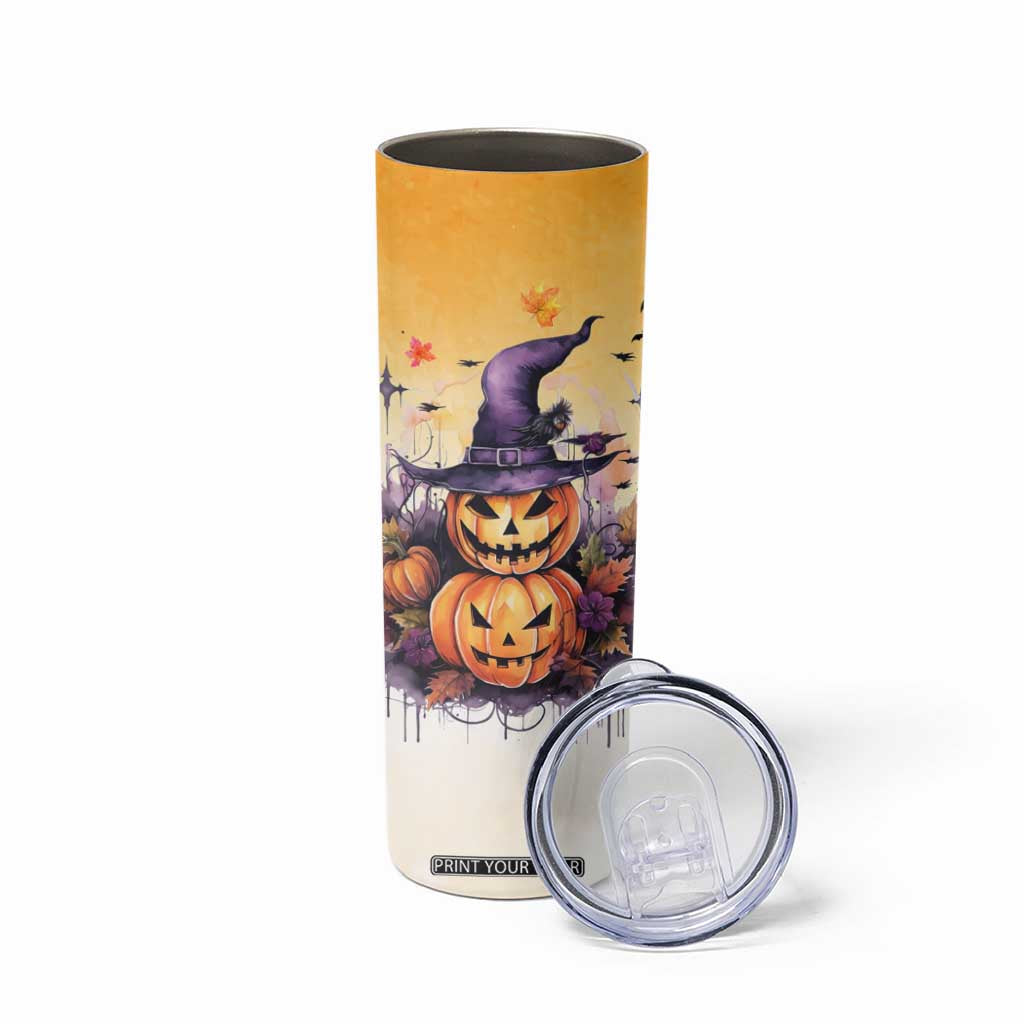 Personalized Halloween Pumpkin Skinny Tumbler with Autumn Harvest Design TS04 Print Your Wear