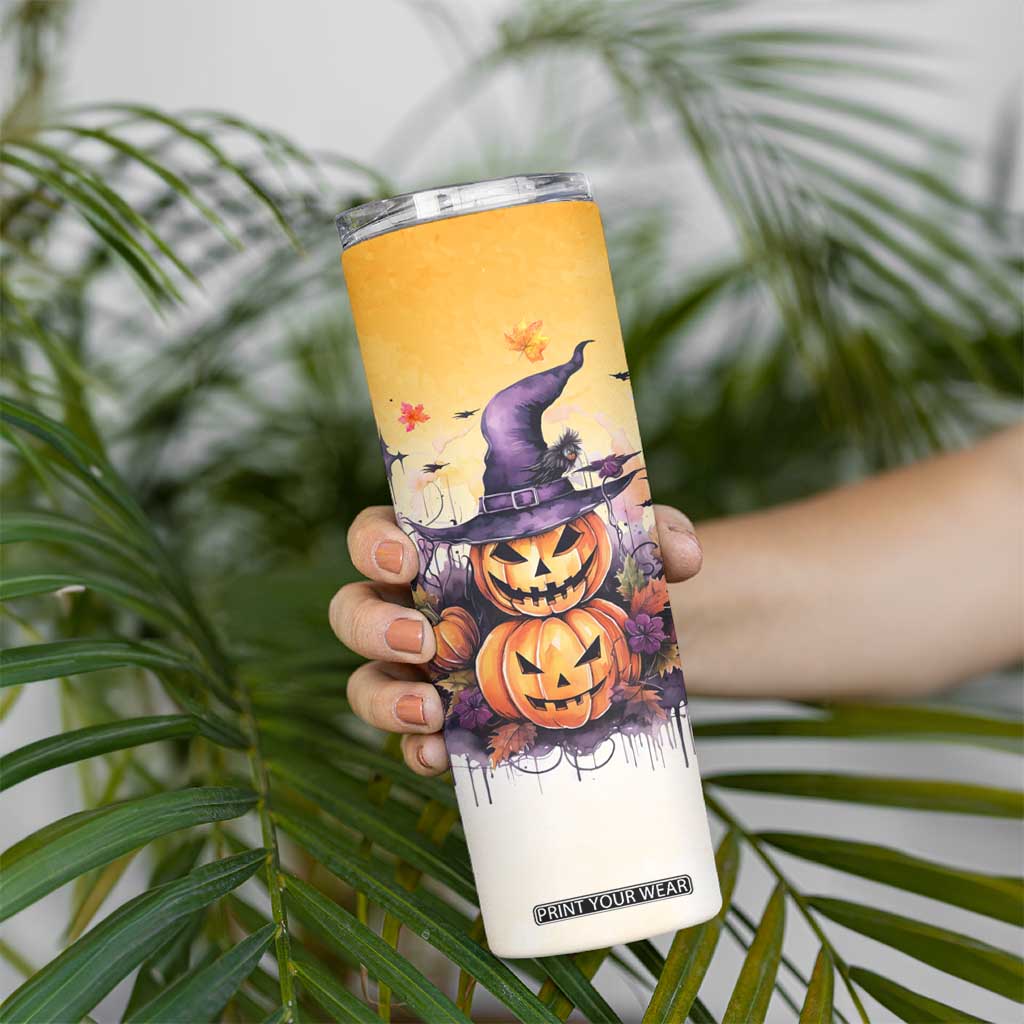 Personalized Halloween Pumpkin Skinny Tumbler with Autumn Harvest Design TS04 Print Your Wear