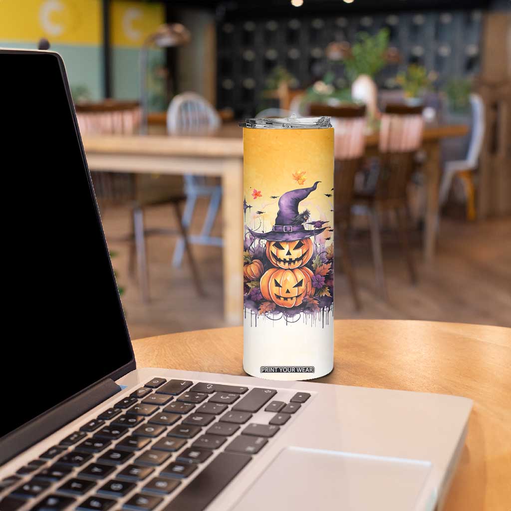Personalized Halloween Pumpkin Skinny Tumbler with Autumn Harvest Design TS04 Print Your Wear