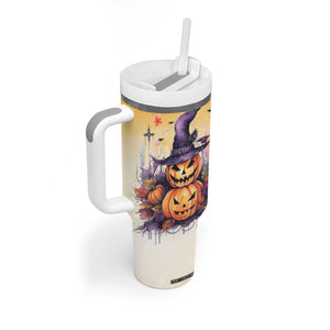 Personalized Halloween Pumpkin Tumbler With Handle with Autumn Harvest Design TS04 Print Your Wear