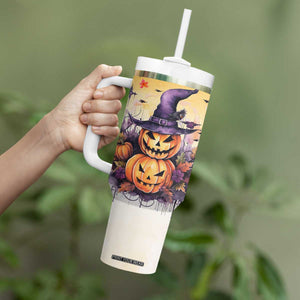 Personalized Halloween Pumpkin Tumbler With Handle with Autumn Harvest Design TS04 Print Your Wear