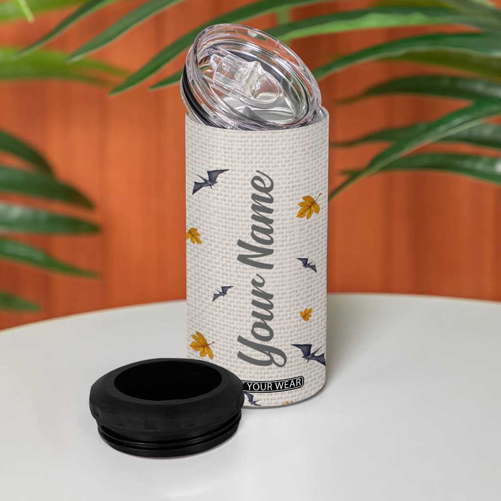 Personalized Halloween Theme 4 in 1 Can Cooler Tumbler with Autumn Vintage Illustration TS04 Print Your Wear