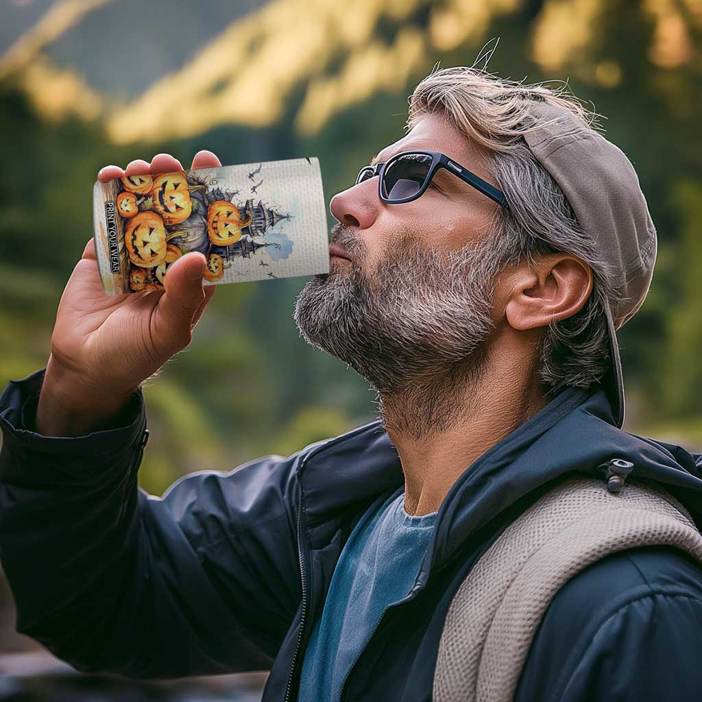 Personalized Halloween Theme 4 in 1 Can Cooler Tumbler with Autumn Vintage Illustration TS04 Print Your Wear