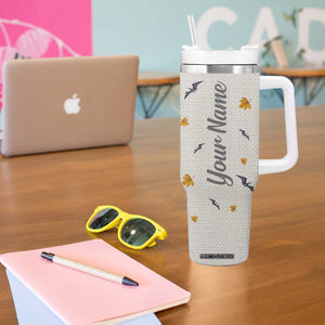 Personalized Halloween Theme Tumbler With Handle with Autumn Vintage Illustration TS04 Print Your Wear